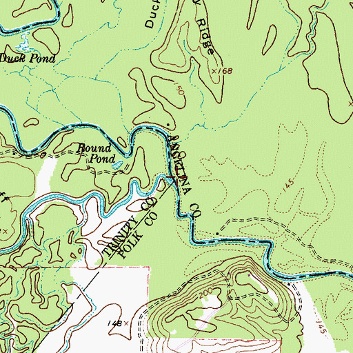 Topographic Map of Alabama Creek, TX