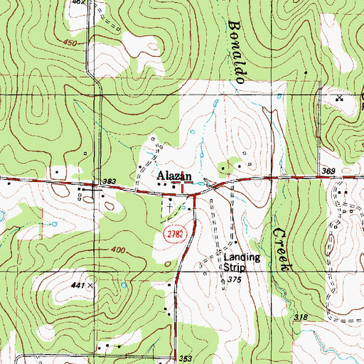 Topographic Map of Alazan Church, TX