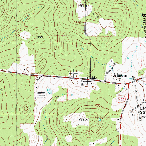 Topographic Map of Alazan School, TX