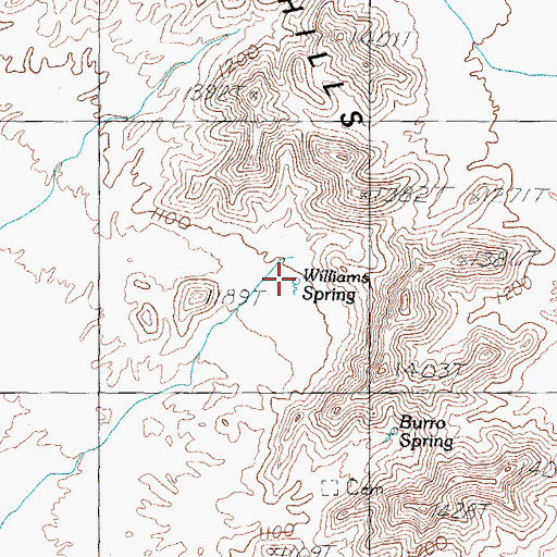 Topographic Map of Williams Spring, AZ