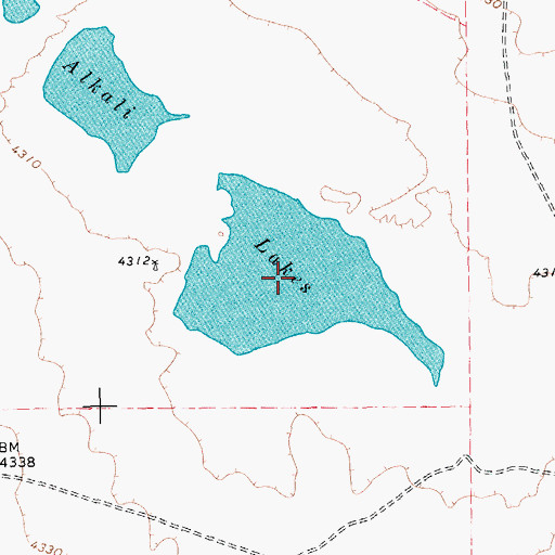 Topographic Map of Alkali Lakes, TX