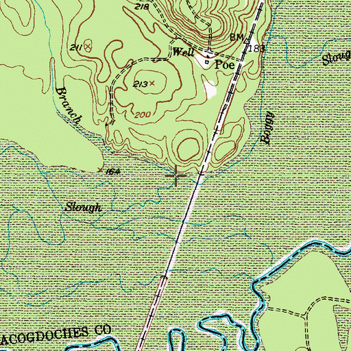 Topographic Map of Allen Branch, TX