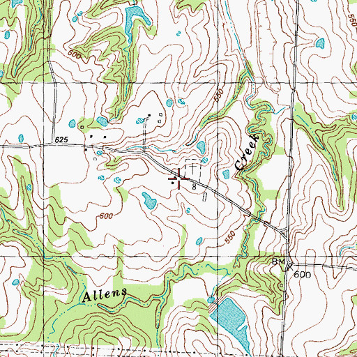Topographic Map of Allen Chapel Cemetery, TX