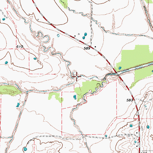 Topographic Map of Allen Creek, TX