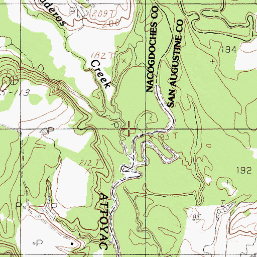 Topographic Map of Amaladeros Creek, TX