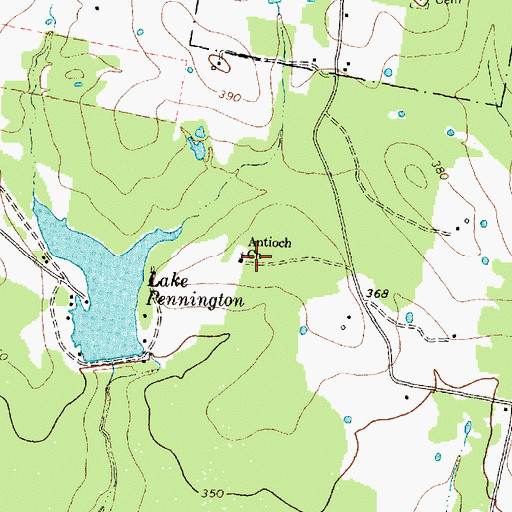 Topographic Map of Antioch Church, TX