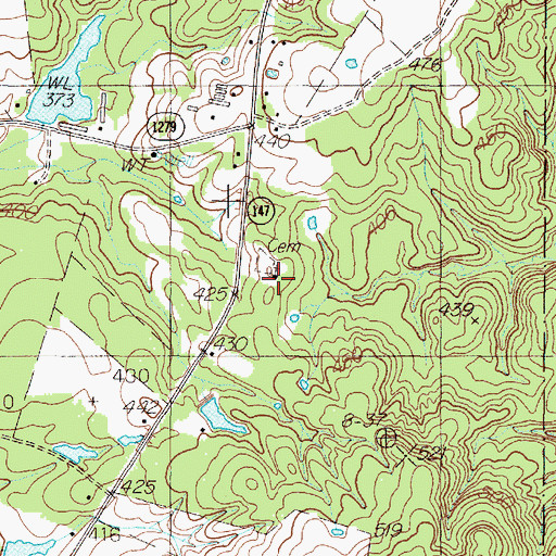 Topographic Map of Antioch Church, TX