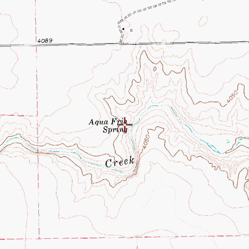 Topographic Map of Aqua Fria Spring, TX