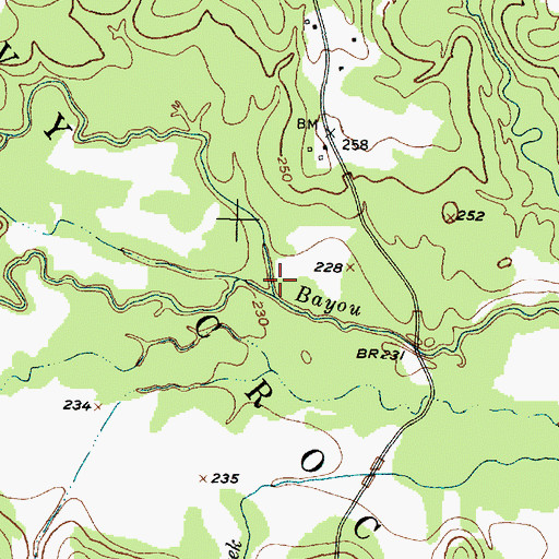 Topographic Map of Armstrong Creek, TX