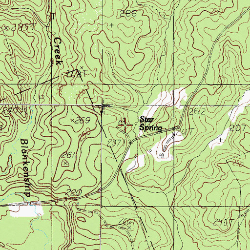 Topographic Map of Ashton Cemetery, TX
