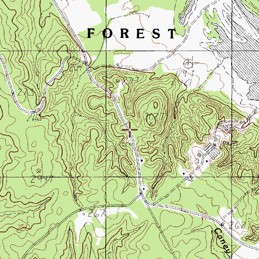 Topographic Map of Ashton Cemetery, TX