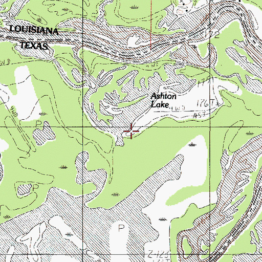 Topographic Map of Ashton Lake, TX