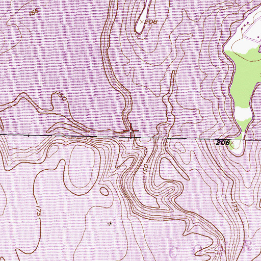 Topographic Map of Atkins Creek, TX