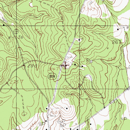 Topographic Map of Attoyac Church, TX