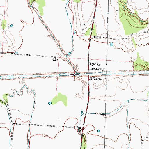 Topographic Map of Baker Creek, TX