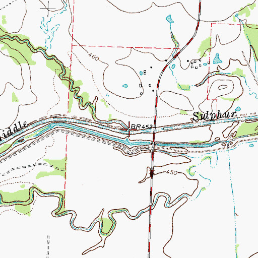 Topographic Map of Barnett Creek, TX