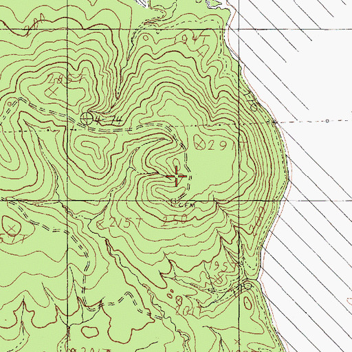 Topographic Map of Baron Cemetery, TX