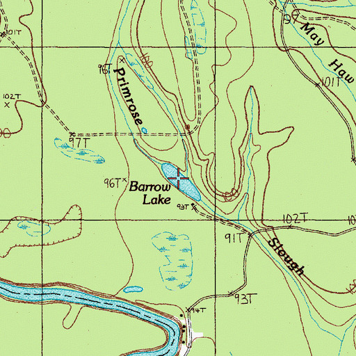 Topographic Map of Barrow Lake, TX