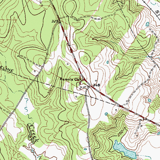 Topographic Map of Barsola Church, TX