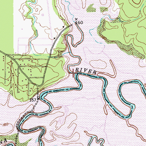 Topographic Map of Bayou Carrizo, TX