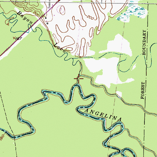 Topographic Map of Bayou Loco, TX
