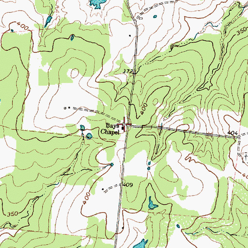 Topographic Map of Bays Chapel, TX