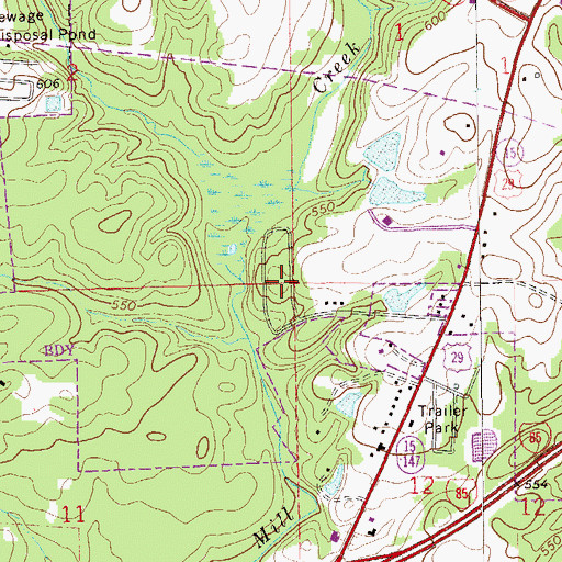 Topographic Map of Conner Estates, AL