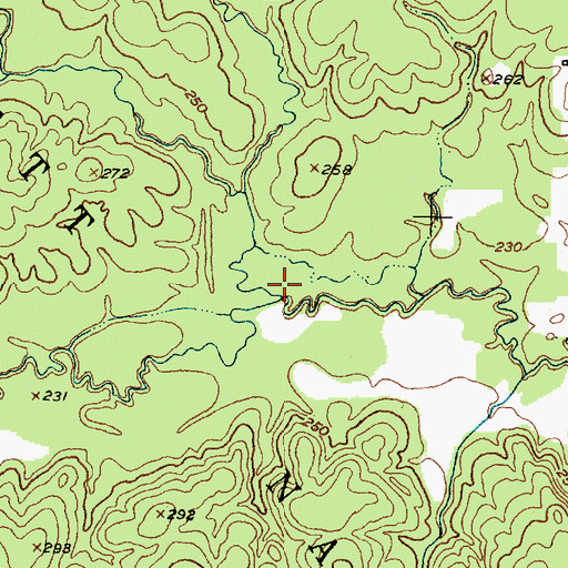 Topographic Map of Beaver Creek, TX
