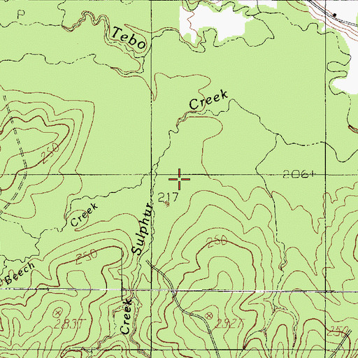 Topographic Map of Beech Creek, TX