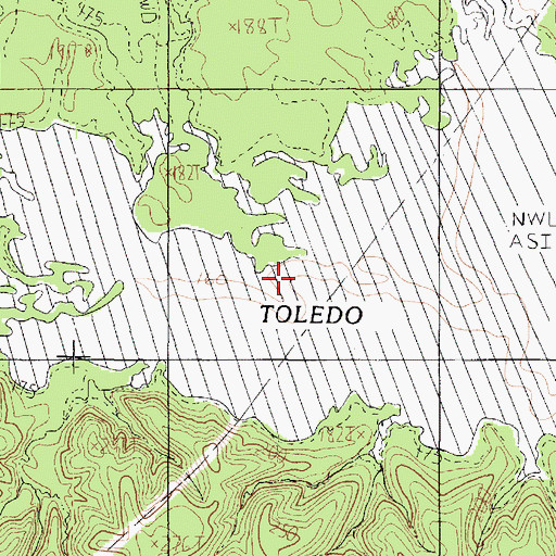 Topographic Map of Beef Creek, TX
