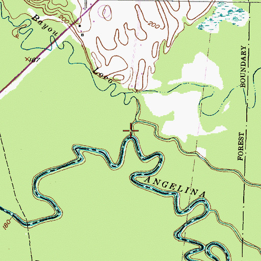 Topographic Map of Bonaldo Creek, TX