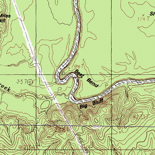 Topographic Map of Best Bend, TX