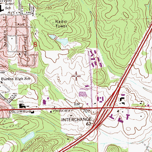 Topographic Map of Crooked Creek, AL