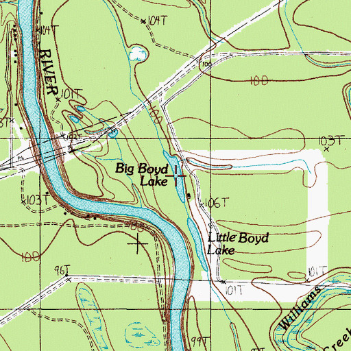 Topographic Map of Big Boyd Lake, TX