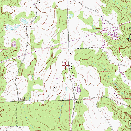Topographic Map of Crossroads School (historical), AL