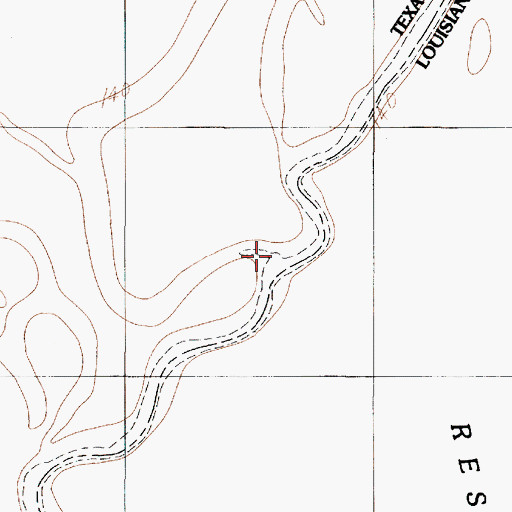 Topographic Map of Big Branch, TX