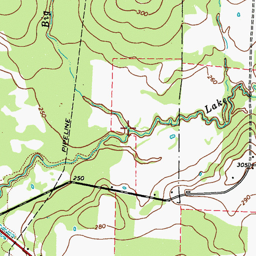 Topographic Map of Big Branch, TX