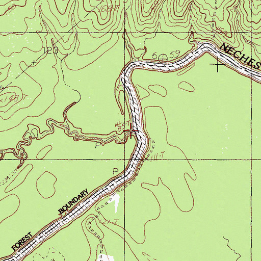 Topographic Map of Big Creek, TX