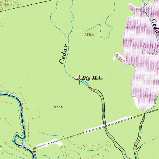 Topographic Map of Big Hole, TX