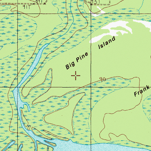 Topographic Map of Big Pine Island, TX
