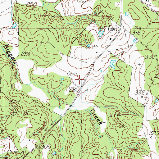 Topographic Map of Biggers Cemetery, TX