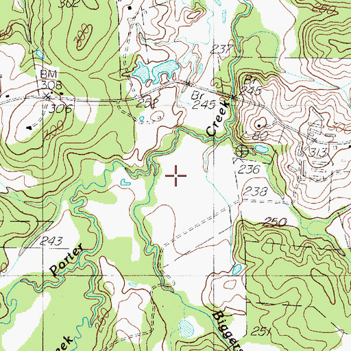 Topographic Map of Biggers Creek, TX