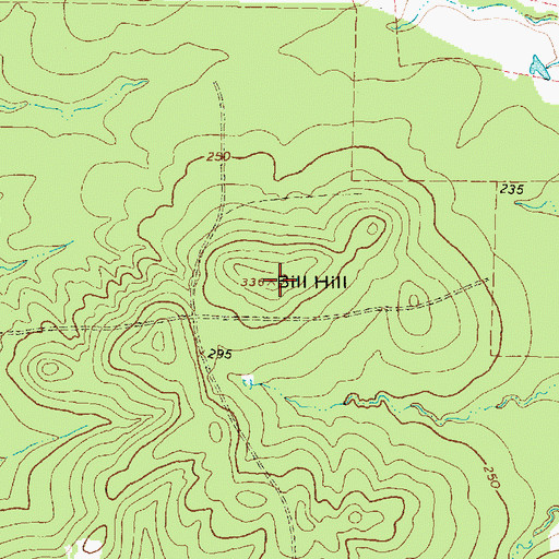 Topographic Map of Bill Hill, TX