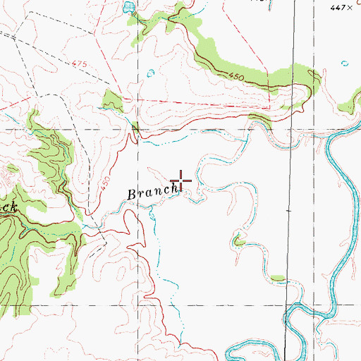 Topographic Map of Black Branch, TX
