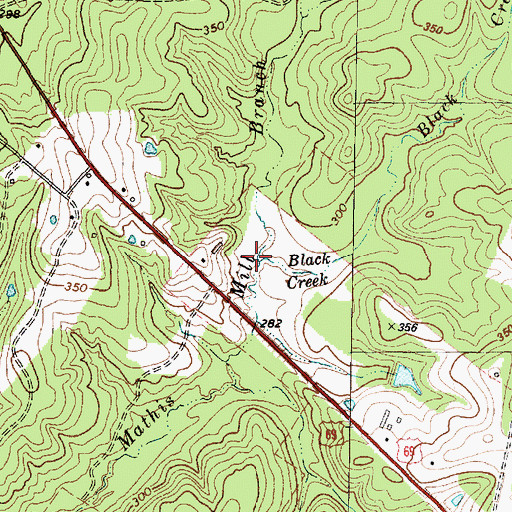 Topographic Map of Black Creek, TX