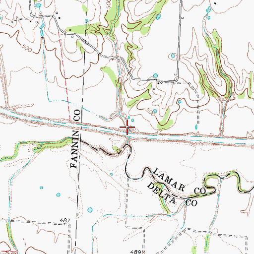 Topographic Map of Bledsoe Creek, TX