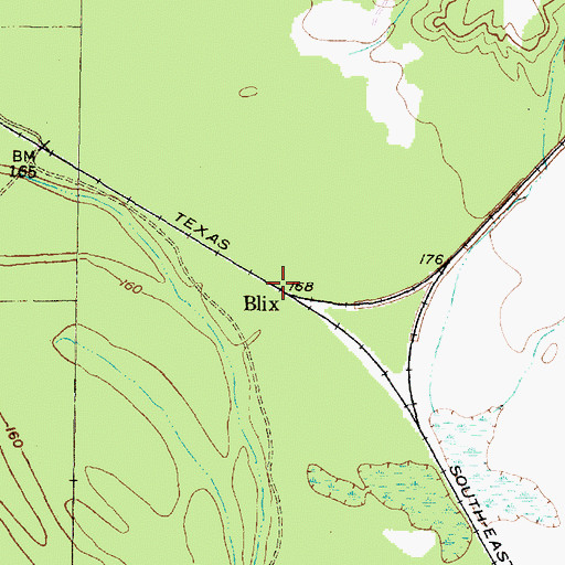 Topographic Map of Blix, TX