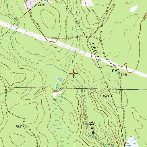 Topographic Map of Blue Branch, TX