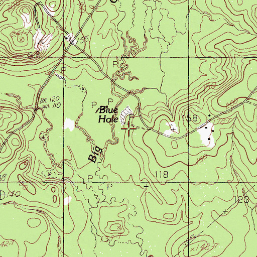 Topographic Map of Blue Hole, TX