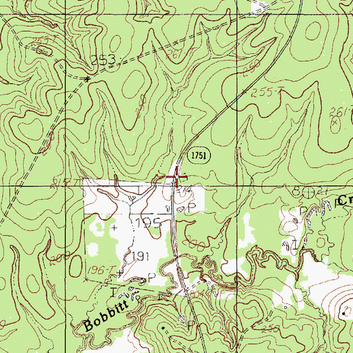 Topographic Map of Bobbitt Cemetery, TX